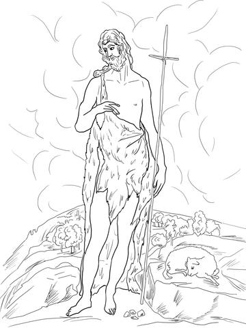 Saint John The Baptist In The Wilderness  Coloring Page